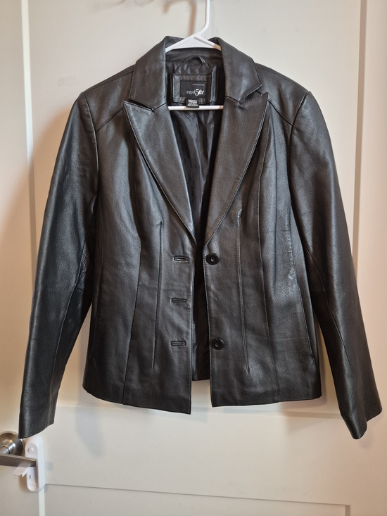 East 5th Jackets & Blazers - Vintage East 5th Black Leather Tailored Blazer Jacket